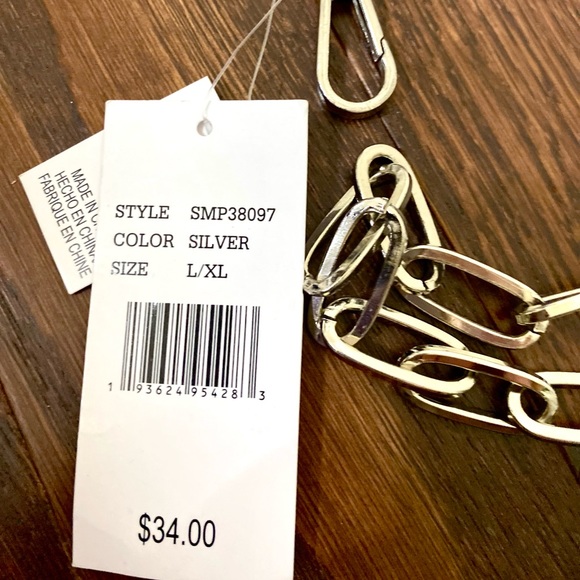 Chain Belt in Silver color Steve Madden Adjustable NWT - Picture 6 of 12